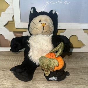 Starbucks Coffee Bearista Bear 41st Halloween Cat with Pumpkin Plush Black 2005